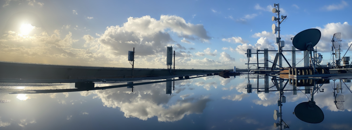 Wireless telecom tower construction by MasTec Communications Group for 5G network deployment.